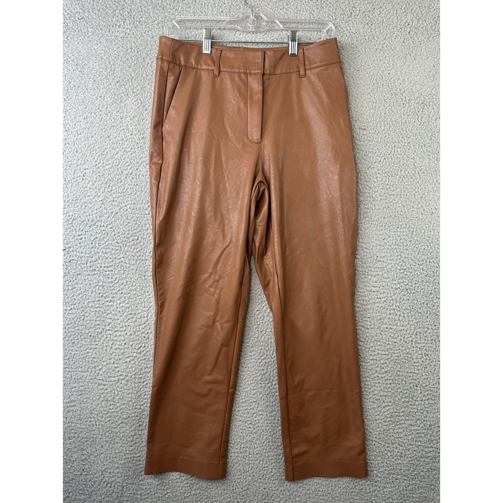 Commando Faux Leather Pants Womens Medium Brown Preppy Glam Office 29x26